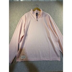 FootJoy Mens XL Pink Quarter Zip Pullover Golf Shirt Long Sleeve Textured Knit